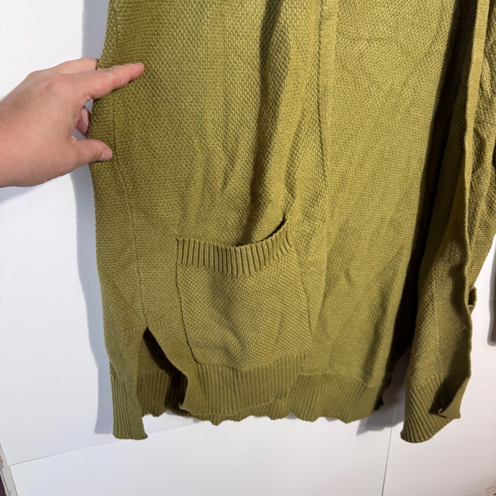 MEROKEETY Cardigan Sweater Womens 2XL Green Open Front Long Sleeve Pockets Boho - Picture 3 of 10